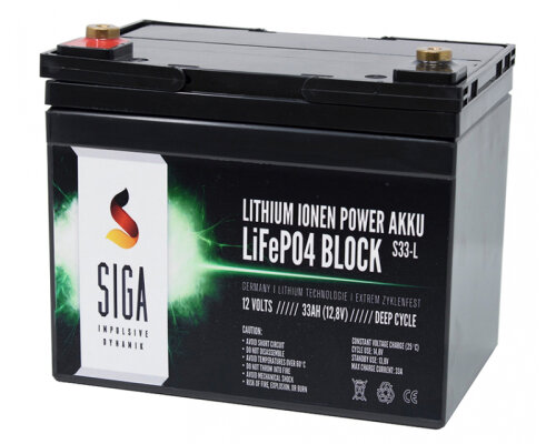 SIGA Lithium Batterie LiFePO4 33Ah 12,8V